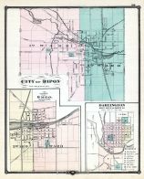 Ripon City, Omro Village, Darlington, Wisconsin State Atlas 1881
